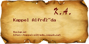 Kappel Alfréda névjegykártya